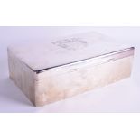 A LARGE ANTIQUE SILVER CIGAR BOX. London 1912. 79 oz inc liner. 30 cm x 19 cm.