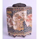 A 19TH CENTURY JAPANESE MEIJI PERIOD IMPERIAL SATSUMA TEA CADDY. 12 cm x 10 cm.