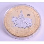 THE 2012 SUPER CROWN SIZE ELIZABETH AND THE LION DIAMOND JUBILEE COMMEMORATIVE COIN, in original bo