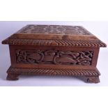 A VERY UNUSUAL LARGE 19TH CENTURY ARTS AND CRAFTS CASKET possibly Celtic, decorated with stylised f