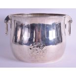 A LARGE ART NOUVEAU SILVER PLATED WMF TWIN HANDLED BOWL. 32 cm x 21 cm.