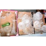 A QUANTITY OF ANTIQUE GLASSWARE, including a wine cooler, fruit bowl etc. (3 boxes)