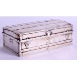 AN UNUSUAL 1920S SILVER LUGGAGE TRUNK. 5.1 oz. 10 cm x 5 cm.