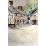 ENGLISH SCHOOL (20th century) FRAMED WATERCOLOUR, a house in a landscape, unsigned. 23.5 cm x 16.5