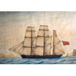 CAPTAIN HARRISON BAXTER (19th century) FRAMED WATERCOLOUR, “Barque Zodiac”, a ship in a seascape. 3