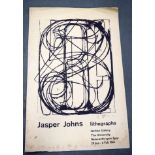 A 1960'S JASPER JOHNS LITHOGRAPHS EXHIBITION POSTER, “Hatton Gallery”. 75 cm x 50 cm.