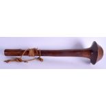 A GOOD ANTIQUE TRIBAL NEW CALEDONIAN KANAK HARDWOOD CLUB of phallic like mushroom form. 60 cm long.