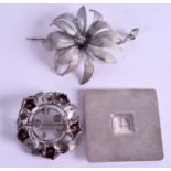 TWO DESIGNER SILVER BROOCHES. (2)