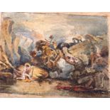 ATTRIBUTED TO JOSEPH WILLIAM MALLORD WILLIAM TURNER (1775-1851) UNFRAMED WATERCOLOUR, “Apollo Killi