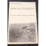 A 1960'S BEN NICHOLSON ADVERTISING EXHIBITION POSTER, depicting an abstract image. 75 cm x 50 cm.