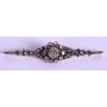 A GOOD ANTIQUE ROSE CUT DIAMOND BROOCH, formed with central heart shaped diamond, central stone app