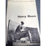 A 1950'S UNFRAMED HENRY MOORE EXHIBITION POSTER, “Hatton Gallery Newcastle”. 75 cm x 50.5 cm.