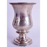 AN ANTIQUE W ADAMS AMERICAN SILVER GOBLET BEAKER. 7.1 oz. 13.5 cm high.