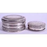 TWO CONTINENTAL SILVER CIRCULAR BOXES. 1.9 oz. (2)