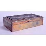 A JAPANESE TAISHO PERIOD SILVER AND KOMAI STYLE CIGARETTE CASE. 15 cm x 8 cm.