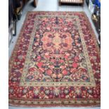 A GOOD ANTIQUE FINELY KNOTTED THIN SHORT PILE PERSIAN ISFAHAN RUG, decorated with extensive foliage