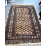 A MID 20TH CETURY PURPLE BANDED JALDAR RUG, finely knotted depicting stylised foliage. 202 cm x 128