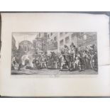 AFTER WILLIAM HOGARTH (1697-1764) UNFRAMED 19TH CENTURY ENGRAVING, “Burning Ye Rumps at Temple Barr