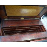 A RARE SEAMAN'S SHIP JOINERS TOOL CHEST, unusually inlaid internally with walnut sections and conta