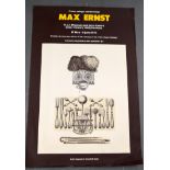 A 1970'S MAX ERNST EXHIBITION POSTER, “D.L.I. Museum and Arts Centre Durham”. 76 cm x 51 cm.