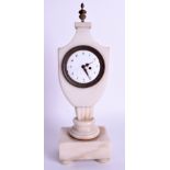 A 19TH CENTURY FRENCH ALABASTER MANTEL CLOCK. 26 cm x 13 cm.