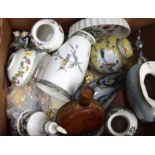 A GROUP OF PORTMERION PORCELAIN, together with an Italian glass fish, ginger jar etc. (qty)