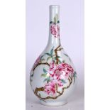 A CHINESE FAMILLE ROSE PORCELAIN VASE BEARING YONGZHNEG MARKS, enamelled with pink foliage. 26 cm h
