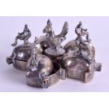 AN EARLY 20TH CENTURY INDIAN SILVER PANDAN SPICE BOX. 7.4 oz. 9 cm x 9 cm.