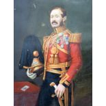 HUTCHINSON (British) FRAMED OIL ON BOARD, signed, three quarter length portrait of a standing male