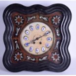 A 19TH CENTURY MOTHER OF PEARL INLAID WALL CLOCK. 44 cm square.