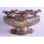 A LARGE VICTORIAN SILVER ROSE BOWL. London 1887. 35.5 oz. 23 cm x 15 cm.