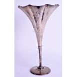 AN ART NOUVEAU TIFFANY & CO FLUTED SILVER VASE. 6.7 oz. 21 cm high.