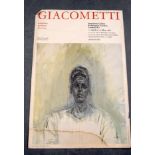 A 1980'S GIACOMETTI EXHIBITION POSTER, “Serpentine Gallery, Kensington Gallery, London”. 75 cm x 50