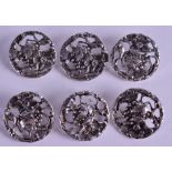 A SET OF SIX ART NOUVEAU SILVER BUTTONS. Birmingham, 1907. (6)