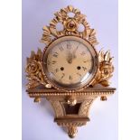 A GILTWOOD CONTINENTAL CARTEL CLOCK. 33 cm x 50 cm.