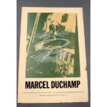 A 1960'S MARCEL DUCHAMP EXHIBITION ADVERTISING POSTER, abstract scenes. 75 cm x 50 cm.