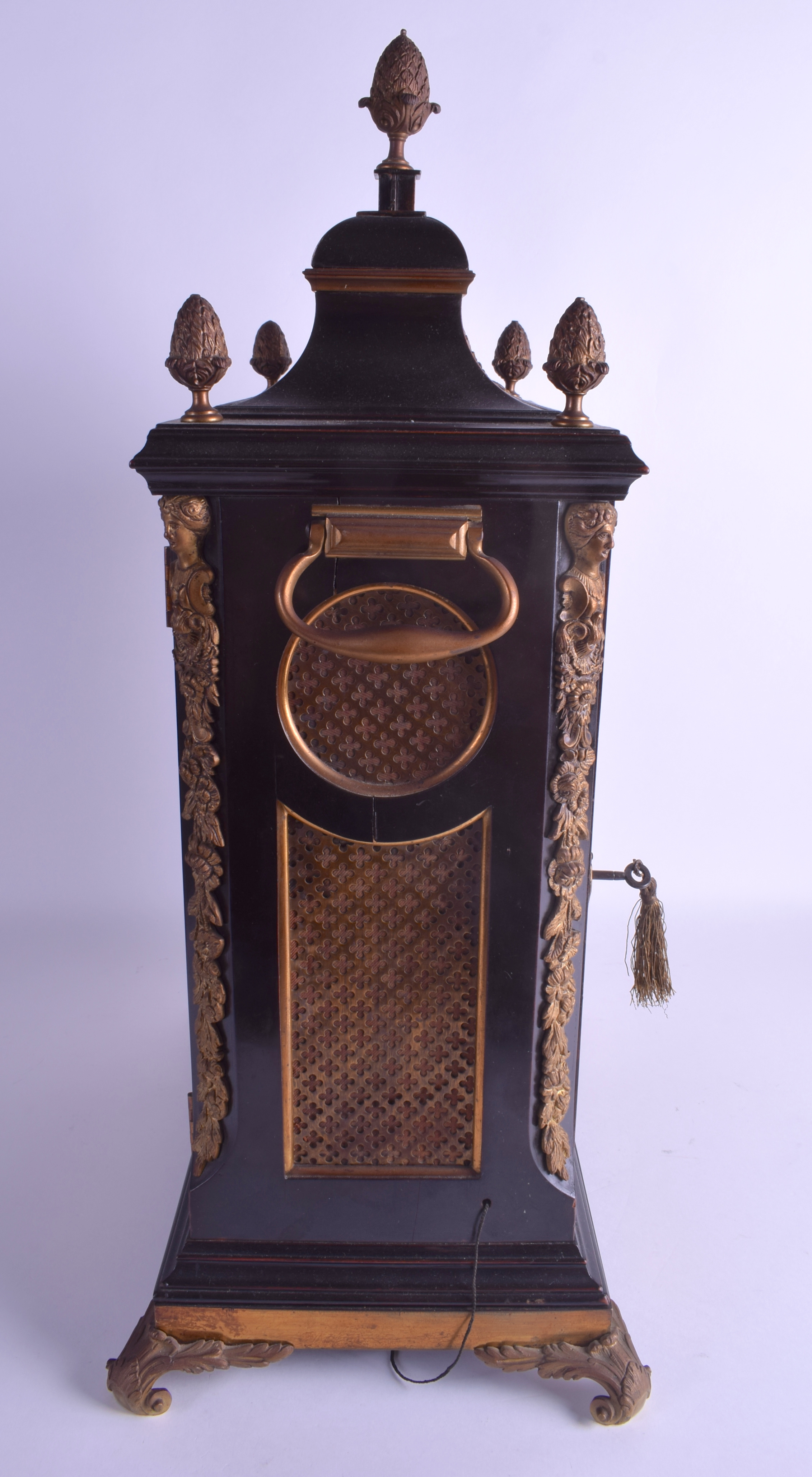 A FINE AND RARE MID 18TH CENTURY EBONISED BRACKET CLOCK C1745 by Thomas Hunter of London, the silve - Image 3 of 10