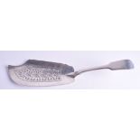 A VICTORIAN SILVER FISH SLICE. London 1838. 5 oz. 27 cm long.