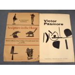 A 1960'S VICTOR PASMORE EXHIBITION POSTER, abstract black and white image, together with “Sculpture