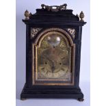 AN 18TH CENTURY DUTCH EBONISED BRACKET CLOCK by Ferdinandus Knapp. 51 cm x 30 cm.