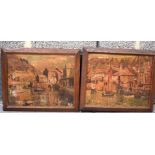 AFTER JOHN ANTHONY PARK (1880-1962) FRAMED PAIR OLEOGRAPH, coastal scene, together with another sim