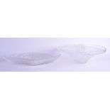 TWO LARGE GOOD QUALITY CUT GLASS DISHES. 40 cm & 39 cm wide. (2)