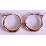 A PAIR OF GOLD EARRINGS. 8.9 grams.