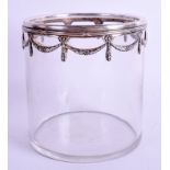 AN ANTIQUE NEO CLASSICAL SILVER JAR. 12 cm x 12 cm.