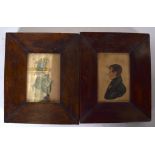 J W GREGORY (19th century) FRAMED PAIR MINIATURE WATERCOLOUR, portrait of a male and female, inscri