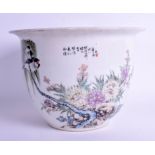 A 1930S CHINESE FAMILLE ROSE PORCELAIN JARDINIÈRE by Xie Zi, painted in the year if Gui You (1933).