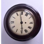 A FUSEE MAHOGANY WALL CLOCK. 28 cm wide.