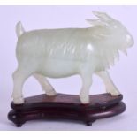 AN EARLY 20TH CENTURY CHINESE JADE RAM Provenance: J A Appelhof Collection. Jade 7 cm x 5.5 cm.