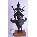 A LARGE ANTIQUE THAI BRONZE BUDDHISTIC GOD. Bronze 54 cm x 32 cm.