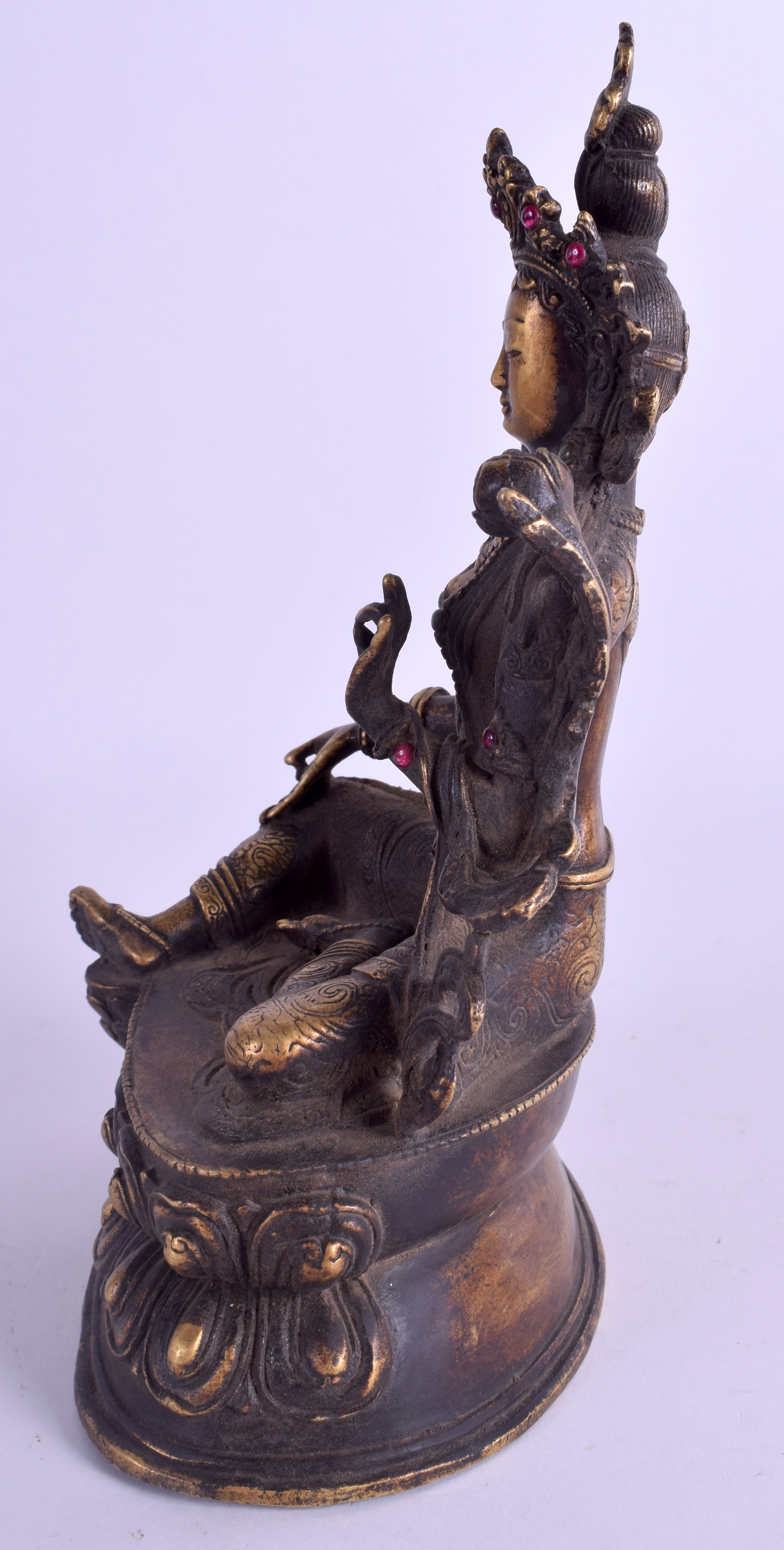 A CHINESE TIBETAN JEWELLED BUDDHA. 22 cm high. - Image 2 of 5